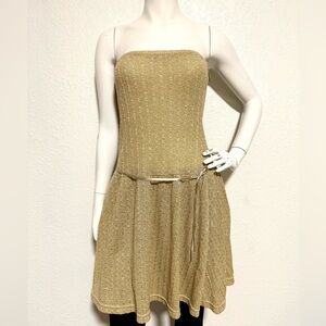 Free People Beautiful Sleeveless Circle Dress in Gold